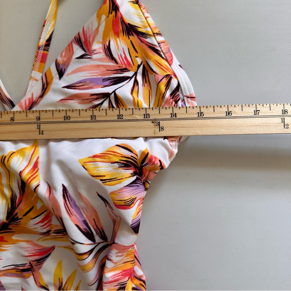 Kona Sol One Piece Swimsuit Womens Size Medium White Floral Swimsuit Adjustable - Picture 13 of 15